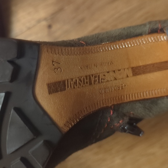 Manas Lea Foscati green brown suede Italian boots size 37 - Picture 4 of 10